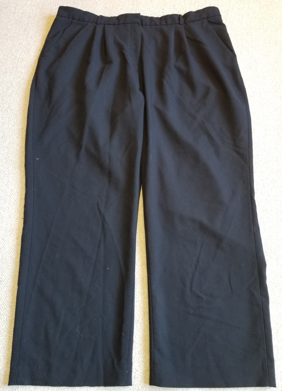 Womens Pants-ABERCROMBIE & FITCH-black stretch 'Sloane Tailored' pleat-37L (24)